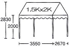 1,5KX2K テントレンタル レンタル料金