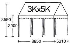 3KX5Kテント レンタル レンタル料金