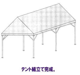 パイプテント　組立て方　作業　イラスト　レントオール15