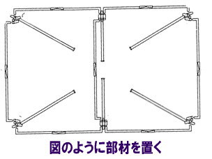 パイプテント　組立て方　作業　イラスト　レントオール2
